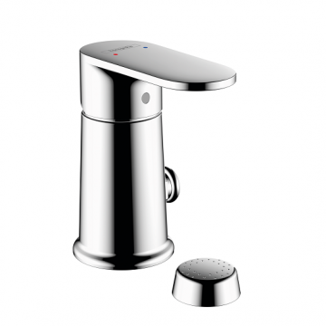 Baterie bideu cu spray vertical Hansgrohe Vernis crom