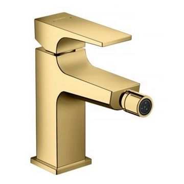 Baterie bideu Hansgrohe Metropol cu ventil push-open auriu lustuit