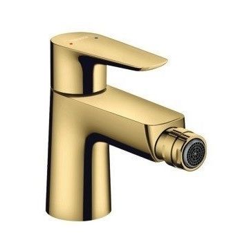 Bathroom stomach ache lever Baterie bideu Hansgrohe Talis E cu ventil pop-up gold optic lustruit -  Bideu.ro