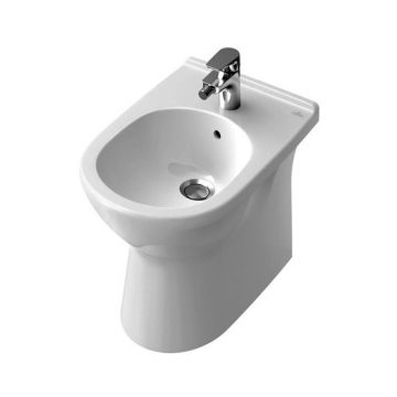 Bideu pe pardoseala Villeroy&Boch O.Novo Back-to-Wall alb