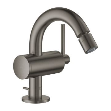 Baterie bideu Grohe Atrio monocomanda antracit periat Hard Graphite cu ventil Pop-Up