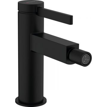 Baterie bideu Hansgrohe Finoris, ventil push-open, negru mat - 76200670