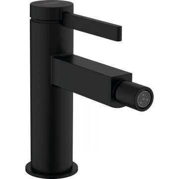 Baterie bideu Hansgrohe Finoris ventil push-open negru mat