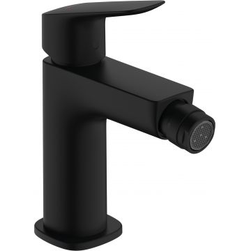 Baterie bideu Hansgrohe Logis 110 ventil pop-up negru mat