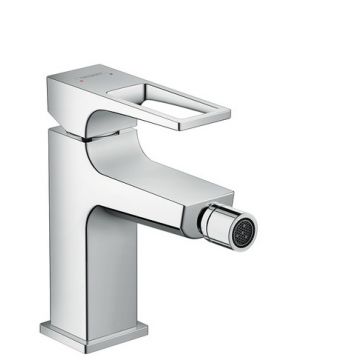 Baterie bideu Hansgrohe Metropol cu ventil push-open levier decupat