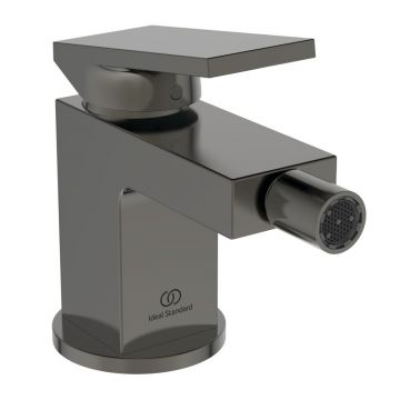 Baterie bideu Ideal Standard Atelier Extra gri Magnetic Grey cu ventil Pop-Up