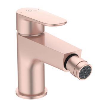 Baterie bideu Ideal Standard Cerafine O rose mat cu ventil Click-Clack