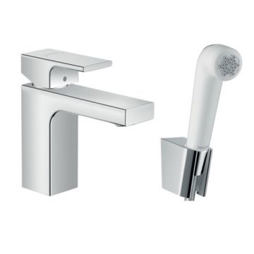 Set baterie lavoar cu dus igienic Hansgrohe Vernis crom