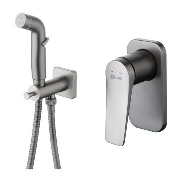 Set dus igiena intima Lemark Bronx grafit mat baterie incastrata