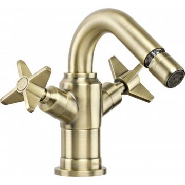 Baterie bideu Deante Temisto, bronz, cu ventil - Culoare bronz