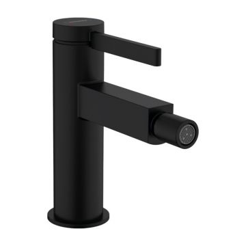 Baterie bideu, Hansgrohe, Finoris, cu ventil push-open, negru mat