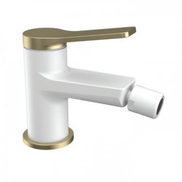 Baterie bideu Karag Andare, alb-bronz - Culoare Alb pal