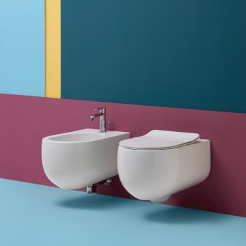 Bideu KeraSan Flo suspendat - Culoare Alb pal