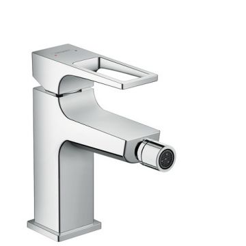 Baterie bideu Hansgrohe Metropol cu ventil push-open  levier decupat