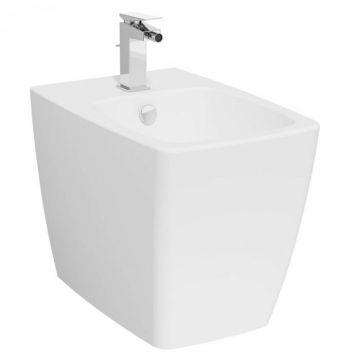 Bideu pe pardoseala 56cm, cu orificiu pentru baterie, fara orificii laterale, alb, alb mat   5659B001-0288