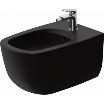 Bideu suspendat Duravit Aurena 57x36.5cm HygieneGlaze Plus negru mat