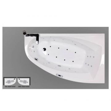 Cada cu hidromasaj Wellis Matana alb, 160x100 cm - Dimensiune 160X100