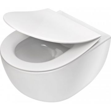 Set vas Wc Deante Rimless suspendat cu capac Peonia - Montaj suspendat