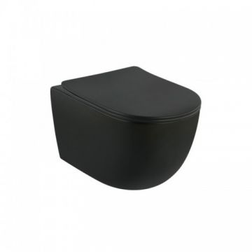 Set vas Wc Fluminia Minerva-BM Rimless cu capac soft-close - Material ceramica