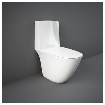 Set vas Wc Rak Sensation Rimless stativ cu rezervor ceramic si capac soft-close - Montaj stativ