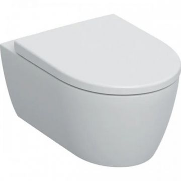 Set vas WC suspendat Geberit iCon Rimless, cu capac soft-close - Montaj suspendat
