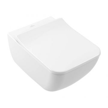 Set vas WC suspendat Villeroy & Boch Venticello CeramicPlus DirectFlush cu capac slim, soft-close, alb - Culoare alb alpin