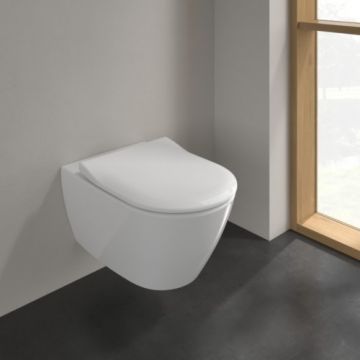 Set vas Wc Villeroy & Boch Subway 2.0 cu Direct Flush suspendat cu capac soft-close slim - Montaj suspendat