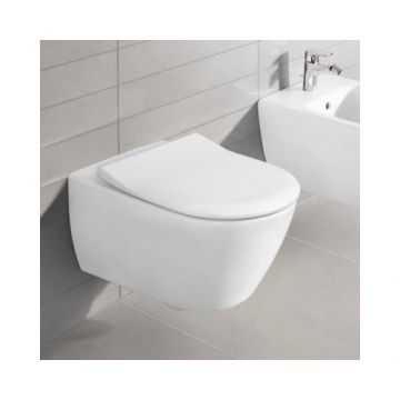 Set vas Wc Villeroy & Boch Subway 2.0 cu Direct Flush suspendat cu capac soft-close slim - Montaj suspendat