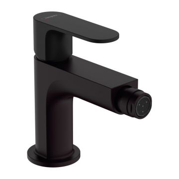 Baterie bideu Hansgrohe Rebris S negru mat cu ventil Pop-Up
