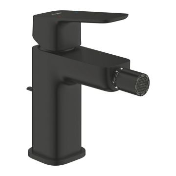 Baterie bideu monocomanda Grohe Cubeo cu ventil Pop-Up negru mat