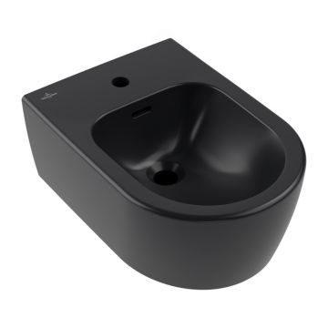 Bideu suspendat Villeroy&Boch Skyla cu finisaj negru mat - Pure Black CeramicPlus