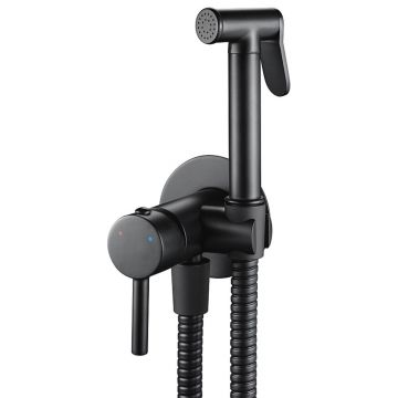 Dus igienic cu baterie negru mat Rea Loop cu baterie incastrata