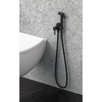 Dus igienic cu baterie Rubineta Ultra monocomanda finisaj negru mat