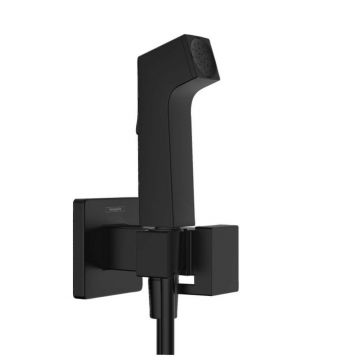 Dus igienic negru mat Hansgrohe E EcoSmart cu 1 jet Bidette