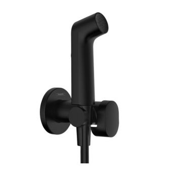 Dus igienic negru mat Hansgrohe S EcoSmart cu 1 jet Bidette