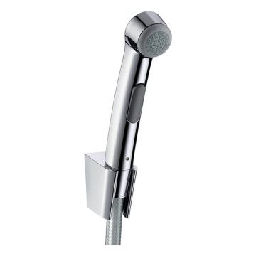 Set dus igiena intima, Hansgrohe, Bidette, un jet, suport dus Porter S, furtun Isiflex 125 cm, crom Set dus igiena intima, Hansgrohe, Bidette, un jet, suport dus Porter S, furtun Isiflex 125 cm, crom