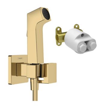 Set dus igienic cu corp ingropat Hansgrohe Bidette E EcoSmart 1 jet auriu lucios