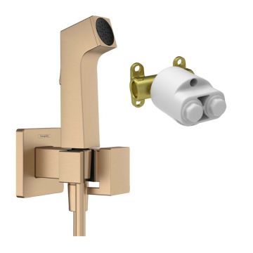 Set dus igienic cu corp ingropat Hansgrohe Bidette E EcoSmart 1 jet bronz periat