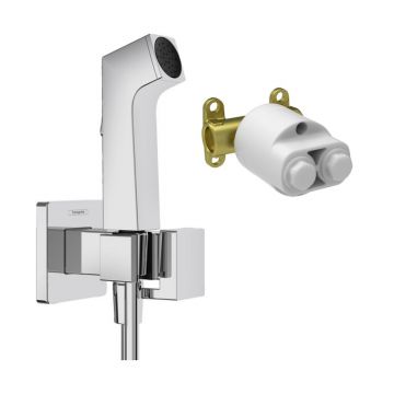 Set dus igienic cu corp ingropat Hansgrohe Bidette E EcoSmart 1 jet crom lucios