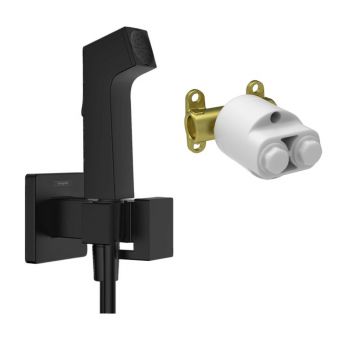 Set dus igienic cu corp ingropat Hansgrohe Bidette E EcoSmart 1 jet negru mat