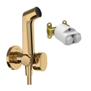 Set dus igienic cu corp ingropat Hansgrohe Bidette S EcoSmart 1 jet auriu lucios