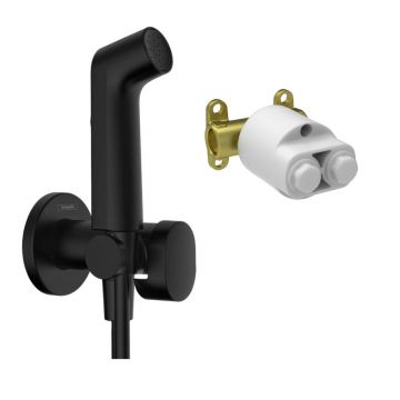 Set dus igienic cu corp ingropat Hansgrohe Bidette S EcoSmart 1 jet negru mat