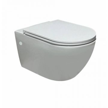 Set vas wc Azzurra Lilac suspendat cu capac, alb - Culoare Alb pal Set vas wc Azzurra Lilac suspendat cu capac, alb - Culoare Alb pal