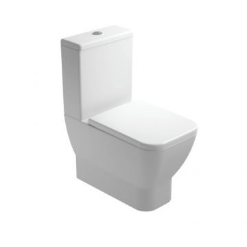Set Vas Wc Gala Emma Square cu capac soft-close si rezervor Back-to-Wall compact - Montaj pe pardoseala