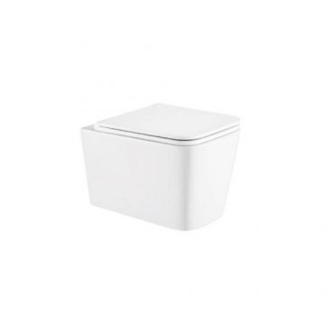 Set vas WC Karag LT 057E-UQ suspendat cu capac soft-close alb lucios - Culoare Alb pal
