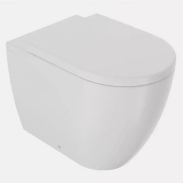 Set vas wc Sanycces Arc stativ cu capac cu inchidere lenta, alb mat - Culoare Alb pal