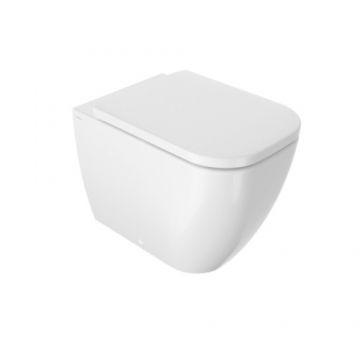 Set vas wc Sanycces Quarc stativ cu capac cu inchidere lenta, alb lucios - Culoare Alb pal