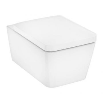 Set vas wc suspendat Hansgrohe EluPura Q AquaFall Flush si capac cu softclose alb - Culoare Alb pal