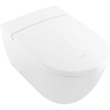 Set vas WC suspendat Villeroy & Boch ViClean-I 100 DirectFlush  CeramicPlus si capac inchidere lenta cu functie bideu electric  White Alpin